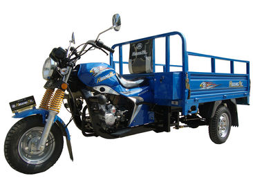 Tricycle bleu de cargaison du moteur 150CC de carburant avec la charge ronde 800kg de phare