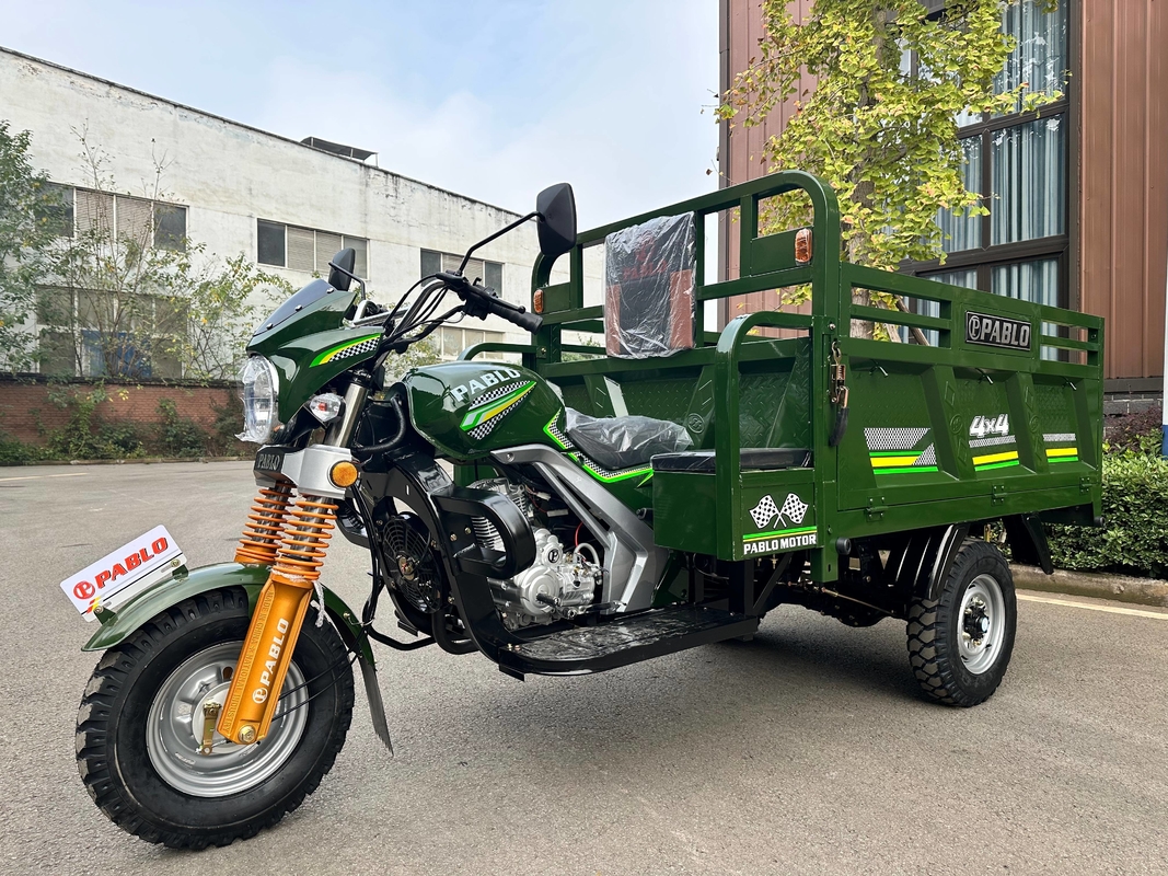 Motocycle à trois roues durable avec frein à tambour avant et arrière et type de carrosserie ouverte